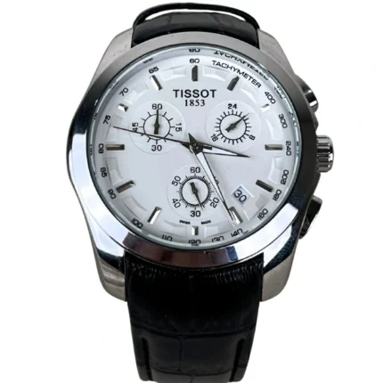 Tissot – Black Leather Strap, White Dial