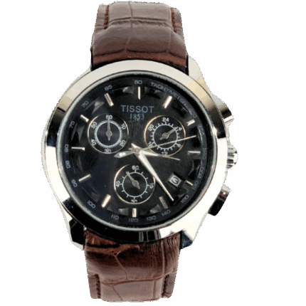 Tissot – Brown Leather Strap, Black Dial